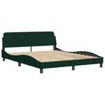 vidaXL Cadre de lit sans matelas vert foncé 160x200 cm velours