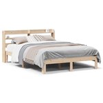 vidaXL Cadre de lit avec tête de lit 120x190 cm bois de pin massif
