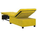 vidaXL Canapé-lit 3-en-1 avec design tirant en velours jaune