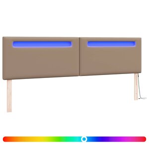 vidaXL Tête de lit LED Cappuccino 200 cm Cuir synthétique