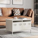 vidaXL Meuble TV blanc 68x50x43 5 cm acier laminé à froid