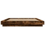 vidaXL Cadre de lit avec lumières LED chêne fumé 150x200 cm
