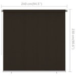 vidaXL Store roulant d'extérieur 240x230 cm Marron