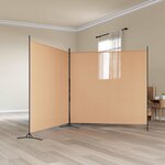 vidaXL Paravent à 2 panneaux Beige 348 x 180 cm Tissu
