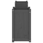 vidaXL Banc avec jardinières gris 180x36x63 cm bois massif de pin