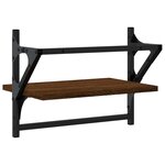 vidaXL Étagères murales avec barres 2 Pièces chêne marron 40x25x30 cm
