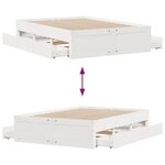 vidaXL Cadre de lit sans matelas avec tiroirs blanc 160x200cm bois pin
