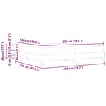vidaXL Lit à ressorts avec matelas Gris foncé 200 x 220 cm tissu
