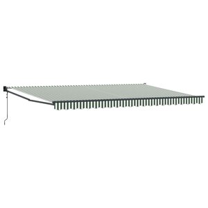 vidaXL Auvent Rétractable Vert et blanc 500 × 300 cm