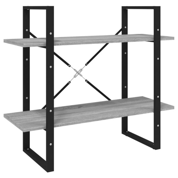 vidaXL Bibliothèque 2 niveaux Sonoma gris 80x30x70cm Bois d'ingénierie
