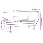 vidaXL Chaise longue avec coussin jaune clair tissu en velours côtelé