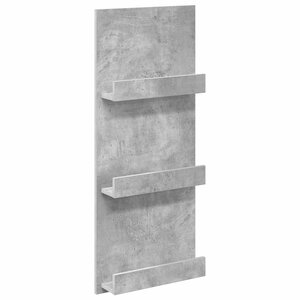 vidaXL Étagère à magazines avec étagère Gris béton 43 x 11 x 102 cm
