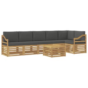 vidaXL Ensemble de canapés d'extérieur 7 pc Blanc et anthracite