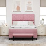 vidaXL Lit à ressorts avec matelas Rose 160 x 200 cm Velours