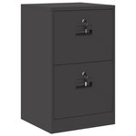 vidaXL Cabinet de Dossier Noir 44 x 50 x 106.5 cm Acier Laminé à Froid