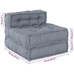 vidaXL Unité de canapé modulaire 3 Pièces Gris Tissu