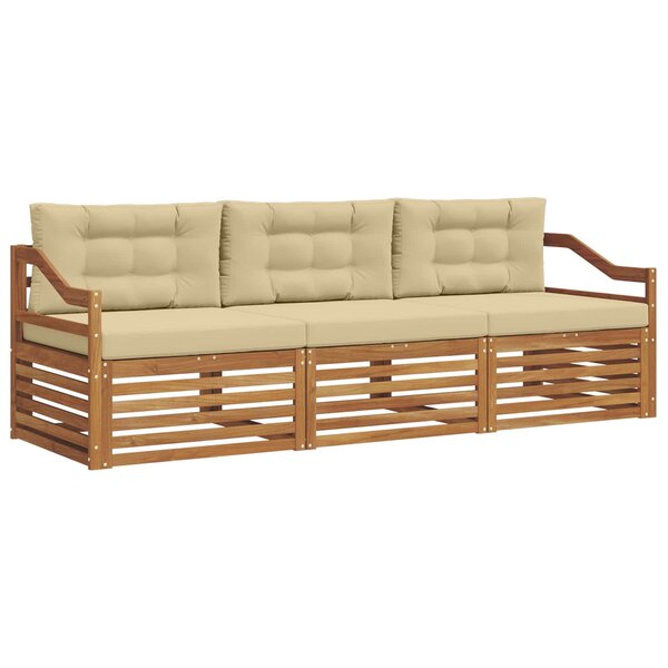vidaXL Ensemble de canapés d'extérieur 3 Pièces Naturel et Beige
