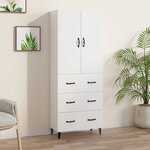 vidaXL Buffet haut Blanc 69 5x34x180 cm Bois d'ingénierie
