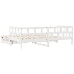 vidaXL Lit de jour avec gigogne et tiroirs sans matelas blanc 80x200cm