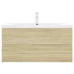 vidaXL Armoire d'évier lavabo intégré chêne sonoma bois d'ingénierie