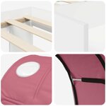 vidaXL Cadre de lit avec tunnel 3 Pièces Blanc et rose Bois d’ingénierie