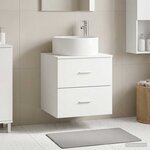 vidaXL Vanité de lavabo mural Blanc 49 5 x 44 5 x 65 5 cm