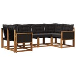 vidaXL Ensemble de canapés d'extérieur 6 pc Naturel et noir