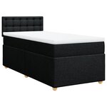 vidaXL Sommier à lattes de lit avec matelas Noir 100x200 cm Tissu