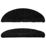 vidaXL Tapis d'escalier 10 pièces 56 x 17 x 3 cm Noir Demi-rond