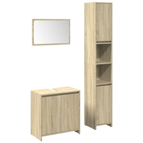 vidaXL Ensemble de meubles de salle de bain 3 Pièces chêne sonoma