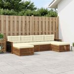 vidaXL Ensembles de canapés avec coussin 6 Pièces Bois d'Acacia Massif