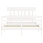 vidaXL Cadre de lit sans matelas blanc 120x200 cm bois massif