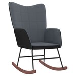 vidaXL Chaise à bascule avec repose-pied Gris foncé Velours et PVC