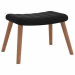 vidaXL Chaise de relaxation avec repose-pied Noir Velours