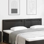 vidaXL Tête de lit avec des lumières à LED Noir 200 cm PVC