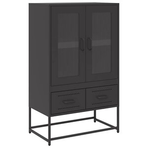 vidaXL Buffet haut noir 68x39x111 5 cm acier