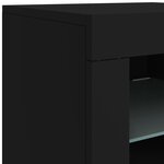 vidaXL Buffet avec lumières LED noir 283x37x67 cm