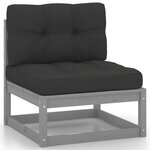 Salon de jardin meuble d'extérieur ensemble de mobilier 10 pièces avec coussins gris bois de pin massif 02_0015028