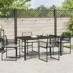 vidaXL Ensemble de salle à manger pour jardin 5 Pièces Noir Poly rotin