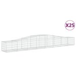 vidaXL Paniers à gabions arqués 25 Pièces 400x50x40/60 cm Fer galvanisé