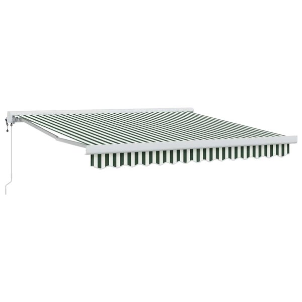 vidaXL Auvent Rétractable Vert et blanc 300 x 250 cm Tissu et Métal