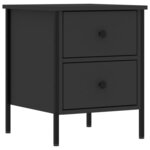 vidaXL Tables de chevet 2 Pièces noir 40x42x50 cm bois d’ingénierie