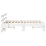 vidaXL Cadre de lit Blanc 135 x 190 cm Pin massif et pin massif