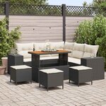 vidaXL Ensemble de canapé de jardin 9 Pièces Noir  Crème 110 x 55 x 71 cm