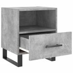 vidaXL Table de chevet gris béton 40x35x47 5 cm bois d’ingénierie