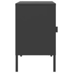 vidaXL Tables de chevet 2 Pièces noir 50x35x60 cm verre et acier