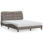 vidaXL Cadre de lit avec LED sans matelas taupe 120x200 cm tissu