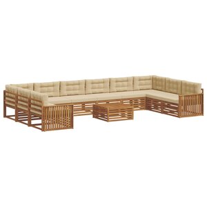 vidaXL Ensembles de canapés avec coussin 11 Pièces Naturel et Beige