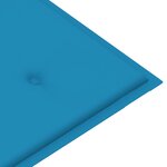 vidaXL Banc Batavia avec coussin bleu 120 cm Bois de teck massif