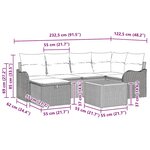 vidaXL Ensemble de canapé de jardin avec coussin 7 Pièces Noir Poly rotin